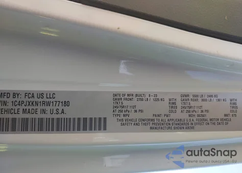 2024 Jeep Wrangler Sport z USA, uszkodzony, nr VIN 1C4PJXKN1RW177180